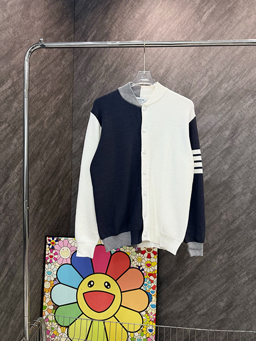 トムブラウン カラーブロックニットベースボールジャケット