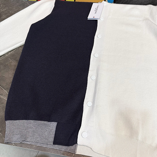 トムブラウン カラーブロックニットベースボールジャケット