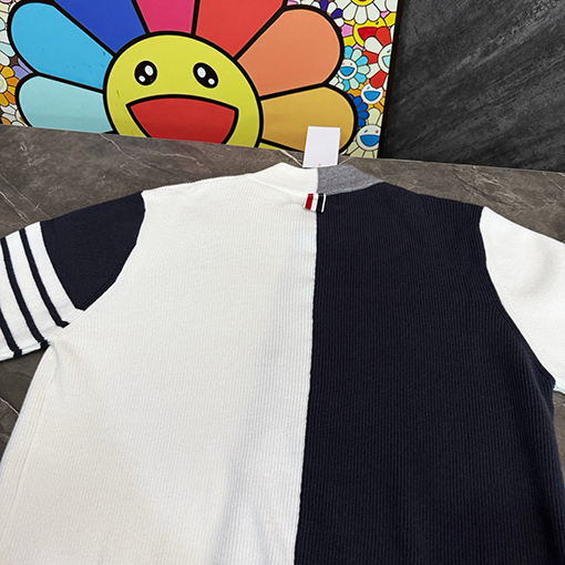 トムブラウン カラーブロックニットベースボールジャケット