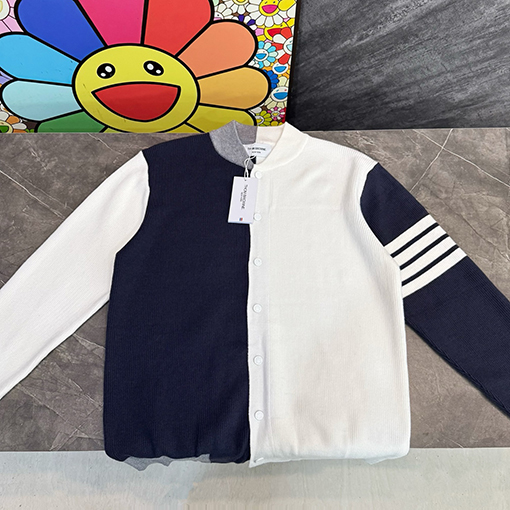 トムブラウン カラーブロックニットベースボールジャケット