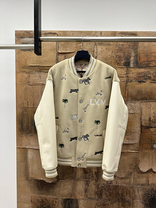 ルイヴィトン 動物の刺繍のベースボールジャケット