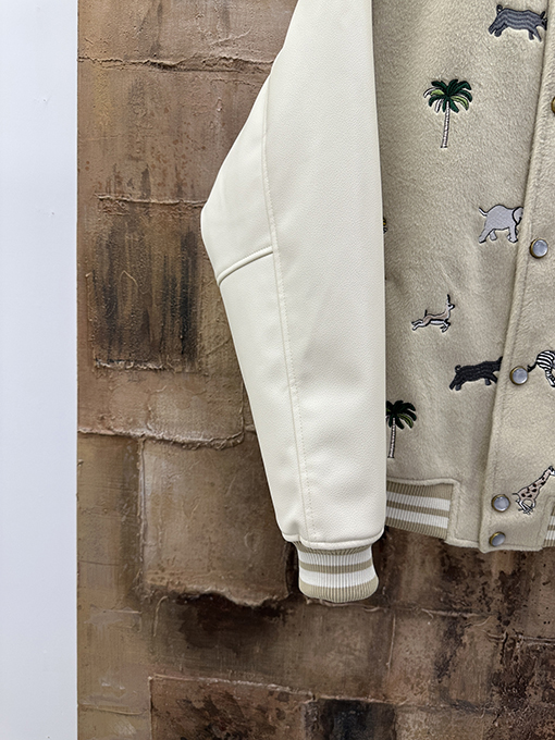 ルイヴィトン 動物の刺繍のベースボールジャケット