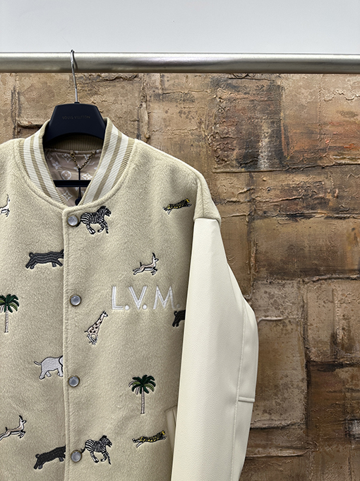 ルイヴィトン 動物の刺繍のベースボールジャケット