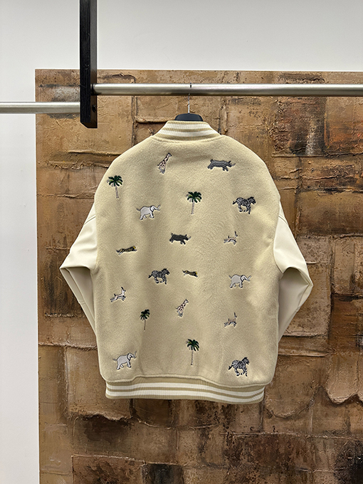ルイヴィトン 動物の刺繍のベースボールジャケット