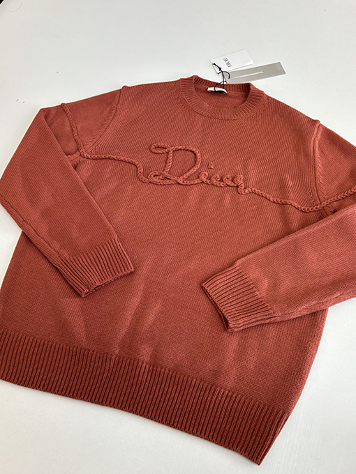 ディオールスーパーコピー 麻縄の刺繍リブクルーネックニットセーター