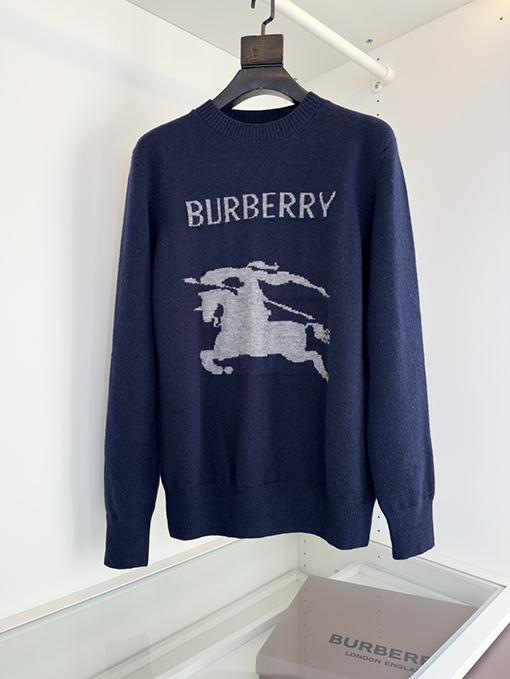 バーバリー Burberry クラシックロゴ ウォーホース インターシャ クルーネック ニット ウール セーター