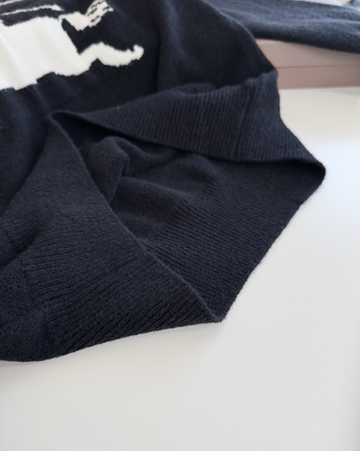 バーバリー Burberry クラシックロゴ ウォーホース インターシャ クルーネック ニット ウール セーター