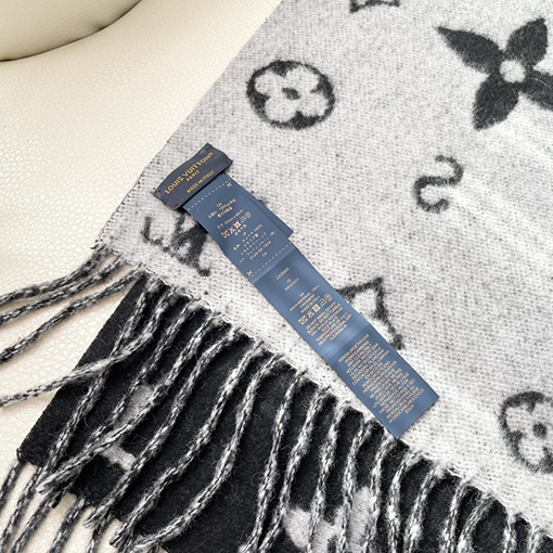 ルイヴィトン Monogram 花柄と LV モノグラムのカシミアスカーフ
