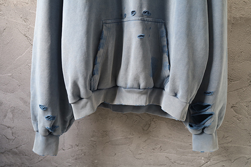 バレンシアガ Balenciaga 3Bプリント ウォッシュダメージフード付きスウェットシャツ