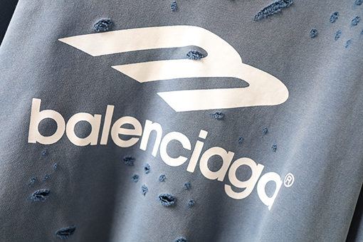 バレンシアガ Balenciaga 3Bプリント ウォッシュダメージフード付きスウェットシャツ