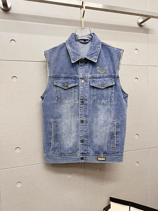 フェンディ FENDI 新品メンズデニムベストジャケット