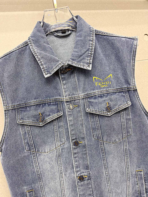 フェンディ FENDI 新品メンズデニムベストジャケット
