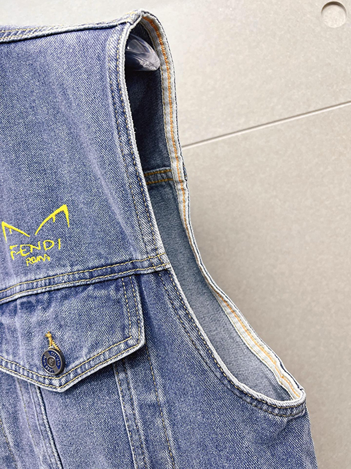 フェンディ FENDI 新品メンズデニムベストジャケット