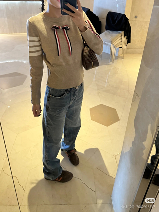 トムブラウン レディース蝶ネクタイニットセーター