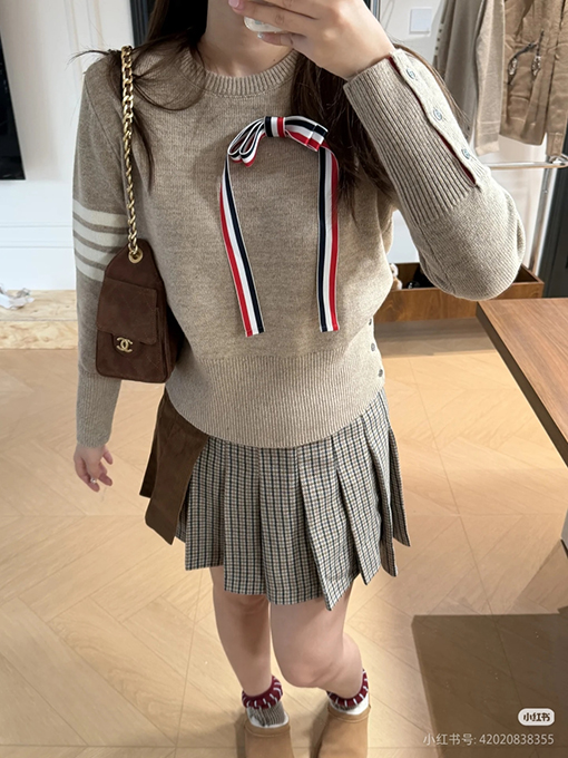 トムブラウン レディース蝶ネクタイニットセーター