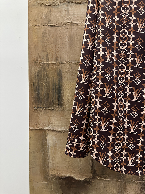 ルイヴィトンコピー ポプリンプリント長袖シャツ