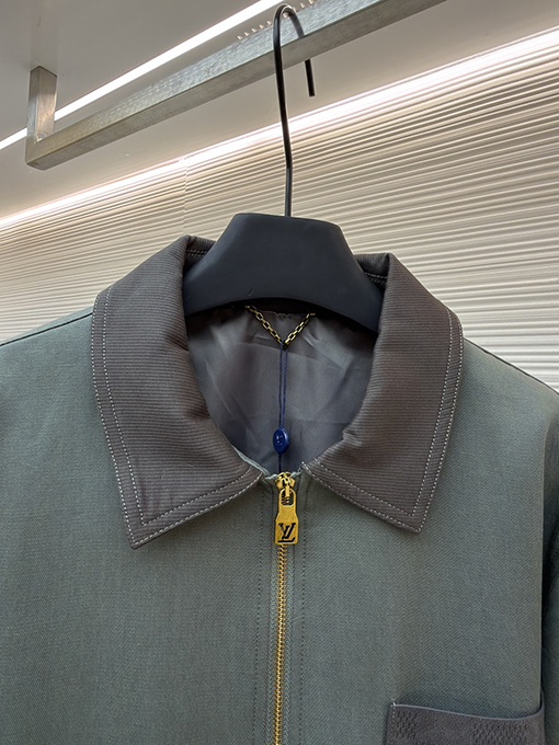 ルイヴィトン チェック柄ポケットジップアップジャケット