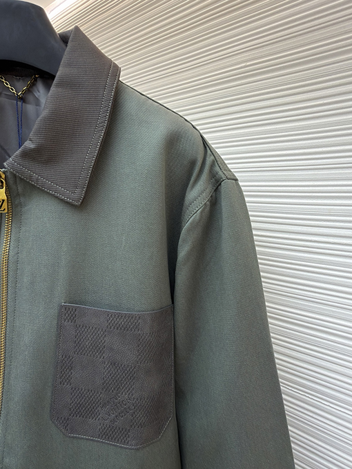 ルイヴィトン チェック柄ポケットジップアップジャケット