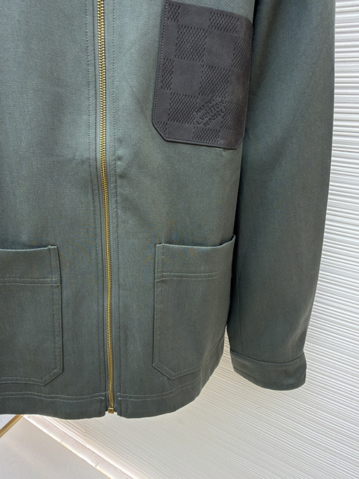 ルイヴィトン チェック柄ポケットジップアップジャケット