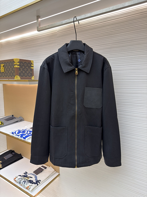 ルイヴィトン チェック柄ポケットジップアップジャケット