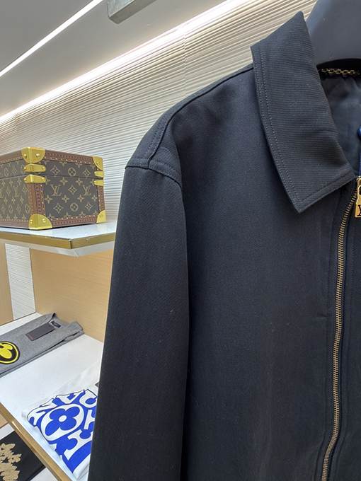 ルイヴィトン チェック柄ポケットジップアップジャケット