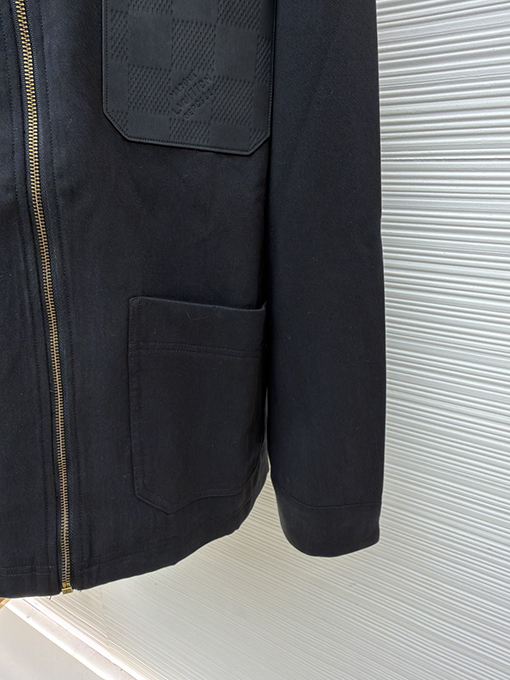 ルイヴィトン チェック柄ポケットジップアップジャケット