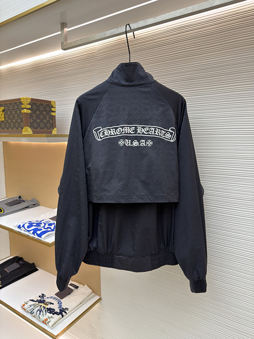 クロムハーツコピー 全面プリントのジップアップジャケット