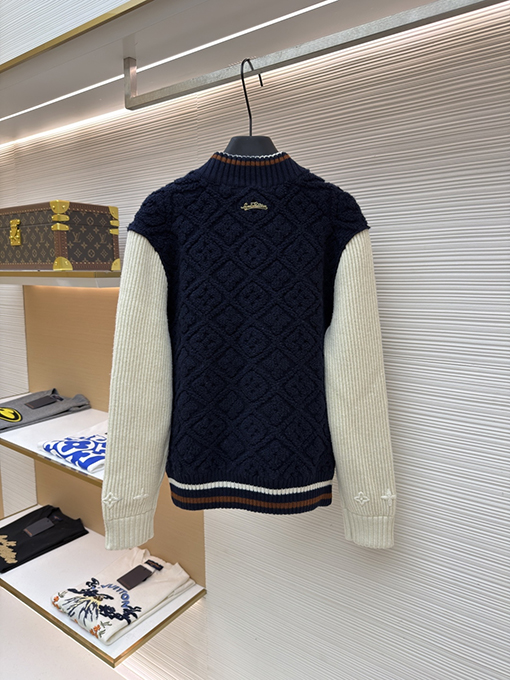 ルイヴィトン SKI スキーをテーマにしたカラーブロックストライプのベースボールジャケット