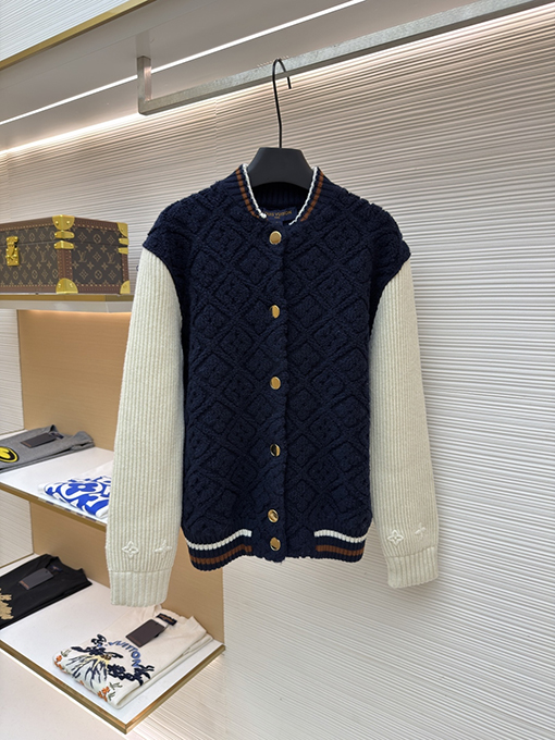 ルイヴィトン SKI スキーをテーマにしたカラーブロックストライプのベースボールジャケット