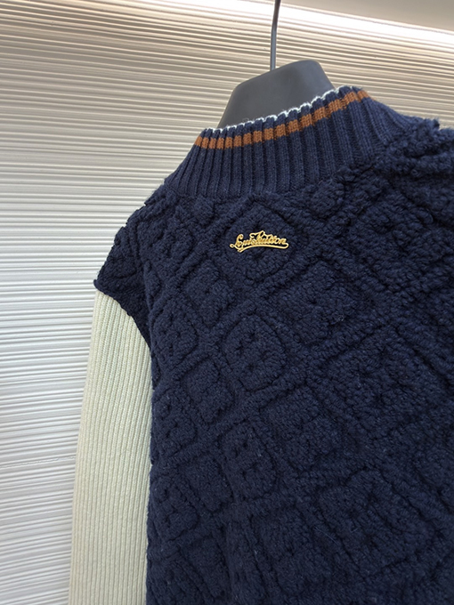 ルイヴィトン SKI スキーをテーマにしたカラーブロックストライプのベースボールジャケット