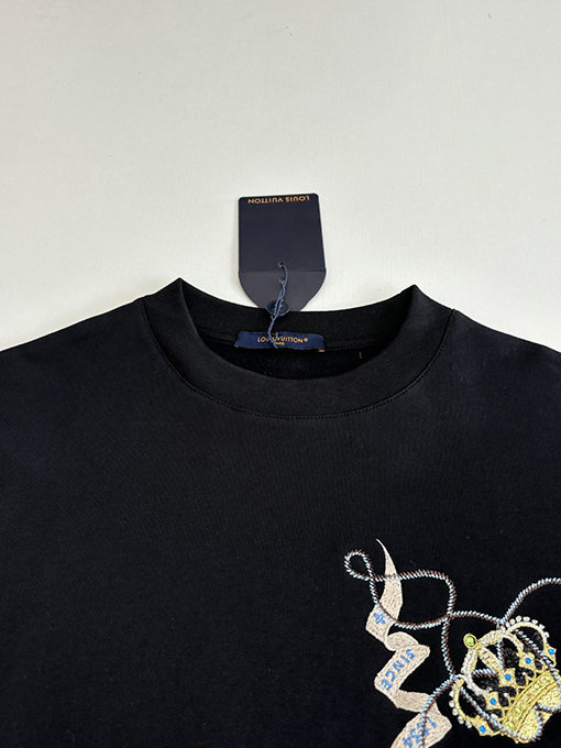 ルイヴィトンスーパーコピー クラウン刺繍クルーネックスウェットシャツ