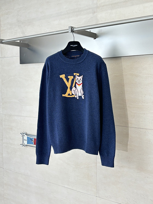 ルイヴィトン LV カプセルコレクション インターシャ パピー柄 ウールニットセーター