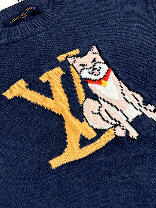 ルイヴィトン LV カプセルコレクション インターシャ パピー柄 ウールニットセーター