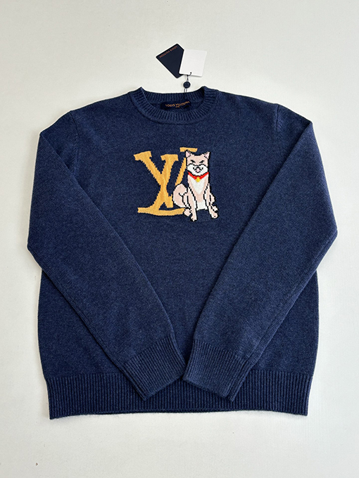 ルイヴィトン LV カプセルコレクション インターシャ パピー柄 ウールニットセーター