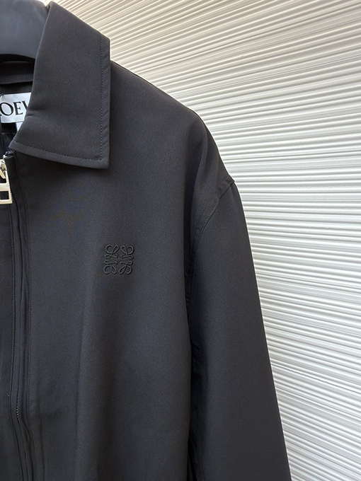 ロエベ LOEWE 刺繍レザーベルトラペルジャケット