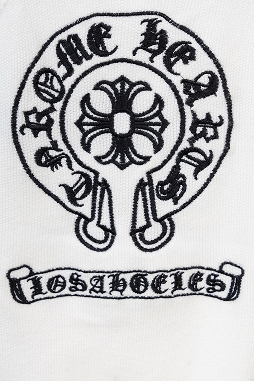 クロムハーツ サンスクリット語の馬蹄十字架の刺繍入りラグランスリーブカーディガンセーター