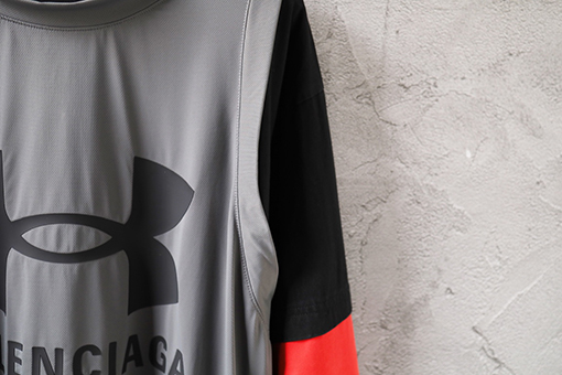 バレンシアガ Balenciaga に重ねできる3Dカットのフェイクスリーピースベスト長袖シャツ