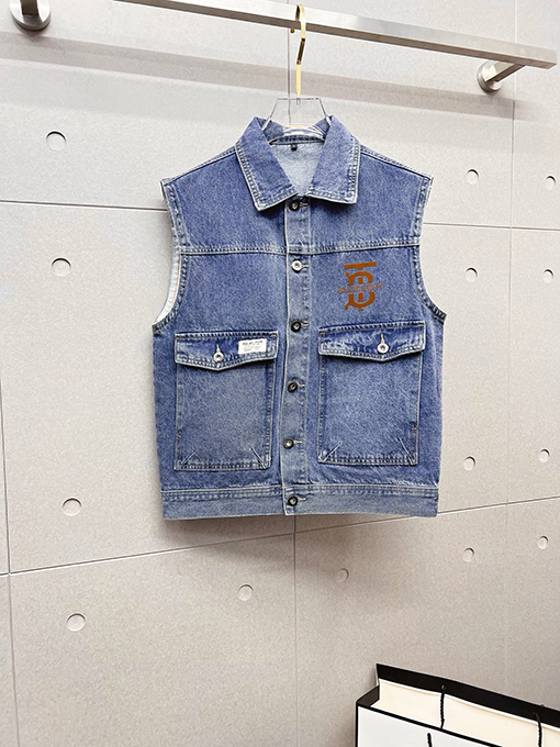 バーバリーコピー Burberry 高級デニムベストジャケット