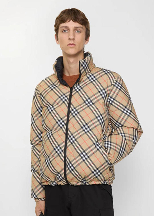 バーバリー Snowdon リバーシブルチェック柄ダウンジャケット