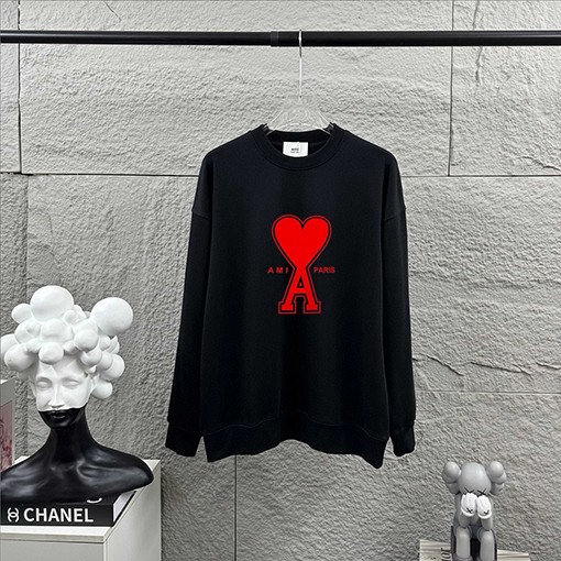 アミ クラシックハートフロックスウェットシャツ