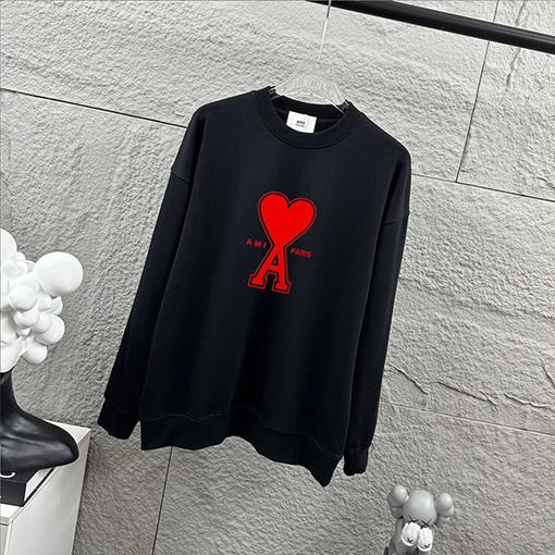 アミ クラシックハートフロックスウェットシャツ