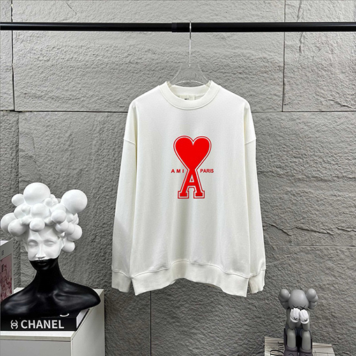 アミ クラシックハートフロックスウェットシャツ