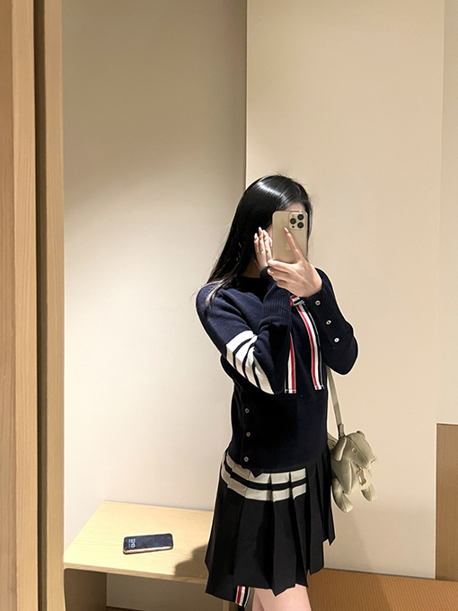 トムブラウン レディースオールウールのボウクルーネックセーター