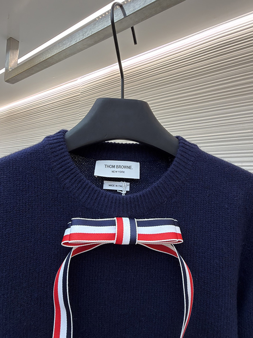 トムブラウン レディースオールウールのボウクルーネックセーター