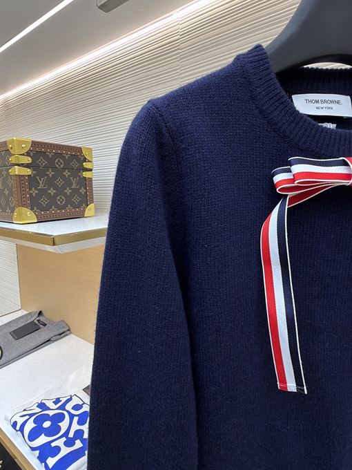 トムブラウン レディースオールウールのボウクルーネックセーター