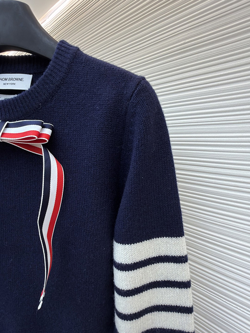 トムブラウン レディースオールウールのボウクルーネックセーター