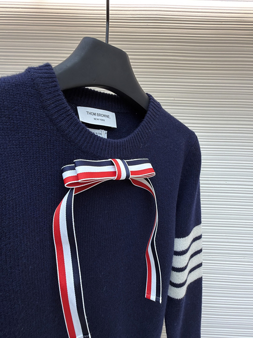 トムブラウン レディースオールウールのボウクルーネックセーター