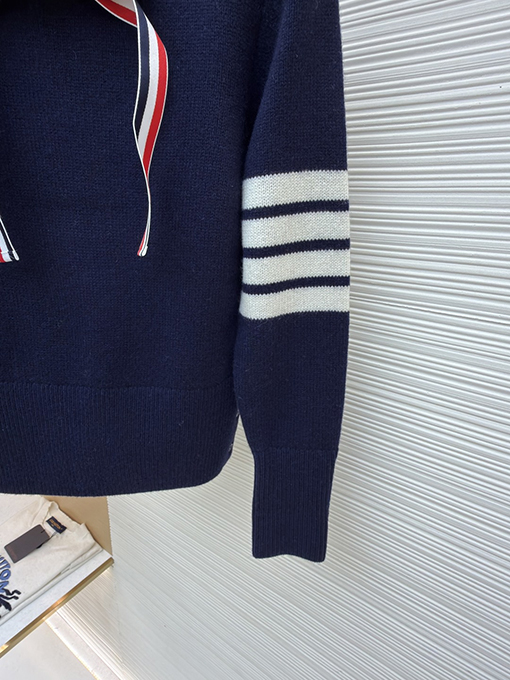 トムブラウン レディースオールウールのボウクルーネックセーター