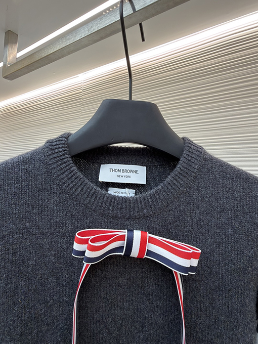 トムブラウン レディースオールウールのボウクルーネックセーター