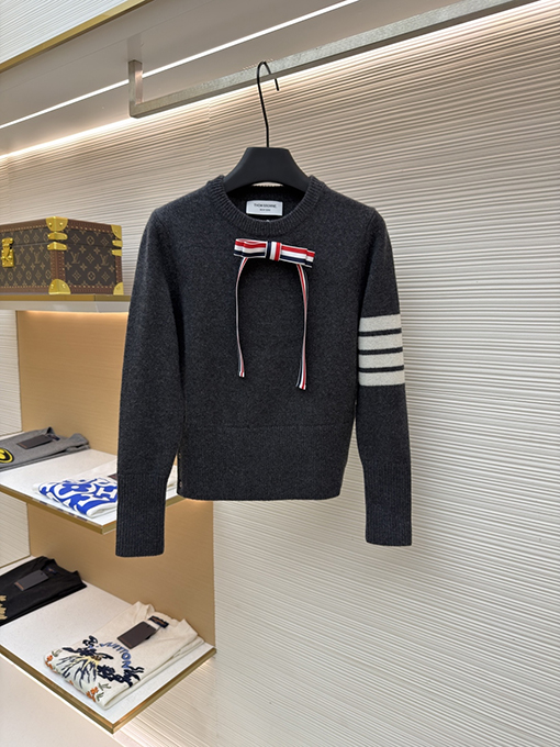 トムブラウン レディースオールウールのボウクルーネックセーター